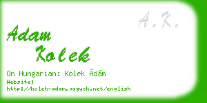 adam kolek business card