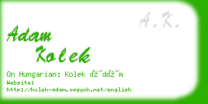 adam kolek business card